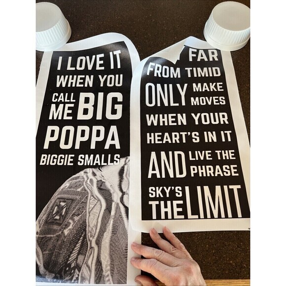 Biggie Lyrics Canvas Poster 10x14 Set Of 5 B&W Posters - Picture 3 of 3